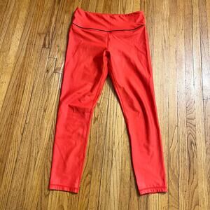 Zyia Active Leggings Womens 8-10 Red Sweetheart Metallic Light N Tight High Rise